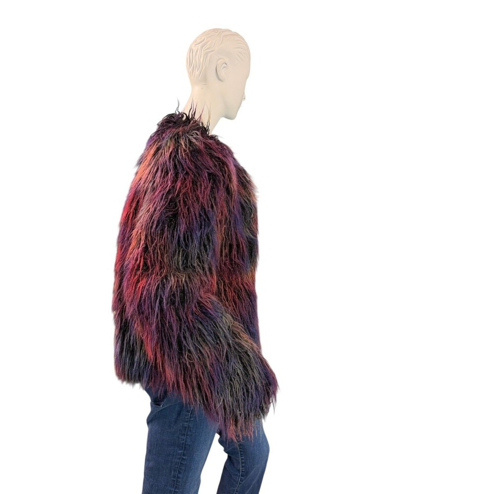 SpiritHoods Faux Fur Shaggy 70s Multicolor Jacket Collectors Edition $450 Size S - Picture 8 of 8